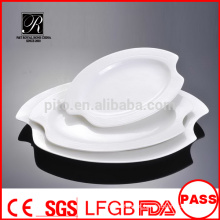 Fabricante porcelana / cerâmica banquete folha prato placa de peixe placa de carne placa oval